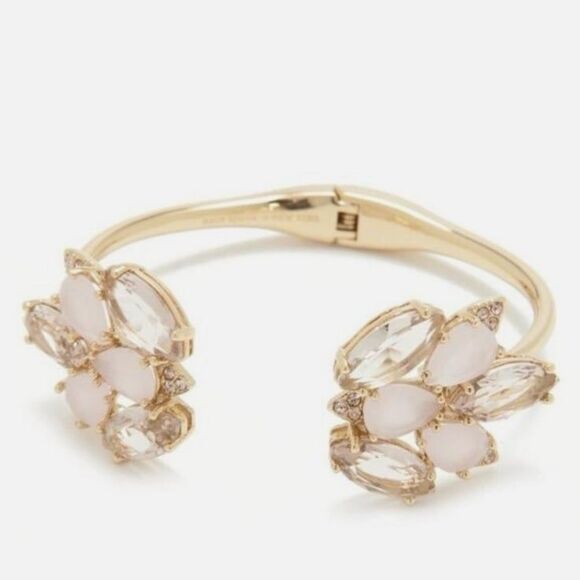 kate spade Jewelry - Kate Spade New York Blushing Blooms Gold Hinged Bangle Bracelet